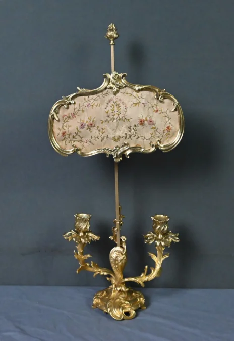 Chandelier à Écran en Bronze doré, style Louis XV – Milieu XIXe