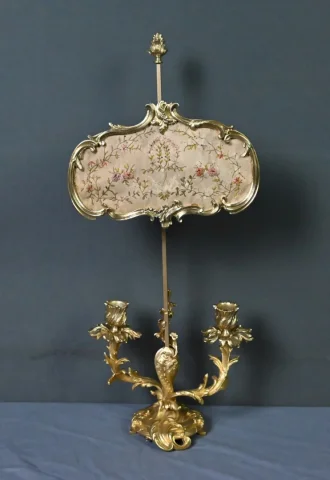 Chandelier à Écran en Bronze doré, style Louis XV – Milieu XIXe