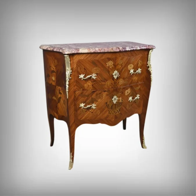 Petite Commode en Marqueterie, style Louis XV – Début XXe