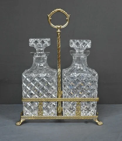 Cave à Liqueur en Bronze & Cristal – Fin XIXe