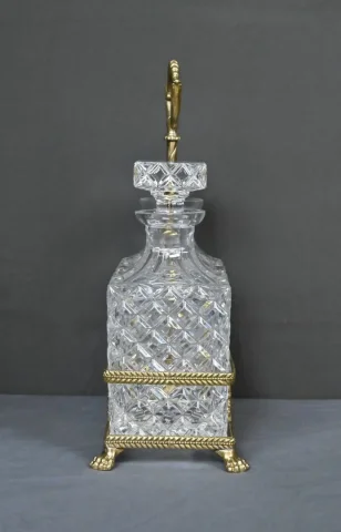 Cave à Liqueur en Bronze & Cristal – Fin XIXe