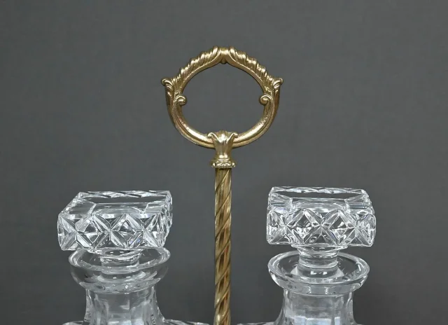 Cave à Liqueur en Bronze & Cristal – Fin XIXe