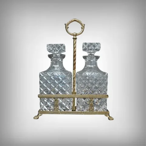 Cave à Liqueur en Bronze & Cristal – Fin XIXe