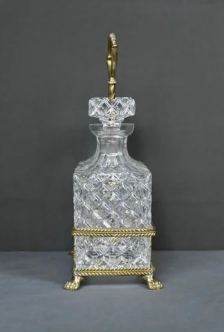 Cave à Liqueur en Bronze & Cristal – Fin XIXe