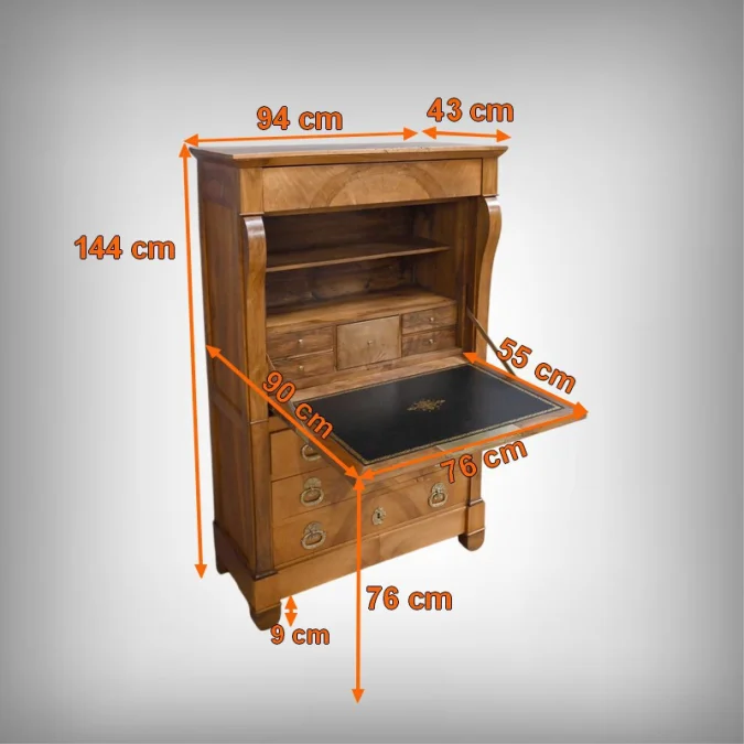 Secrétaire en Noyer, style Restauration – Milieu XIXe