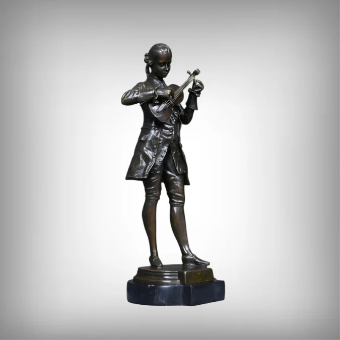 Bronze « Mozart accordant son Violon » – XXe