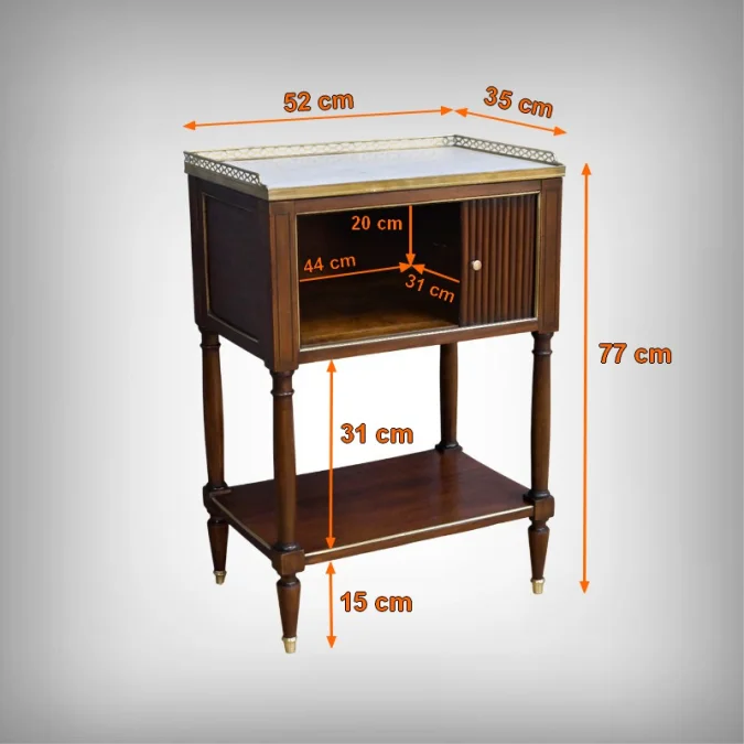 Table de Salon à Rideau en Acajou, style Louis XVI – Milieu XIXe