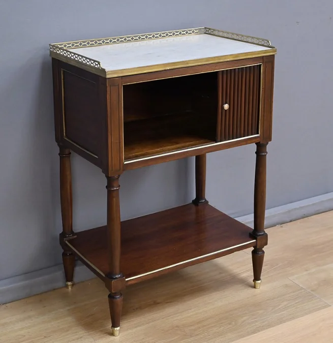 Table de Salon à Rideau en Acajou, style Louis XVI – Milieu XIXe