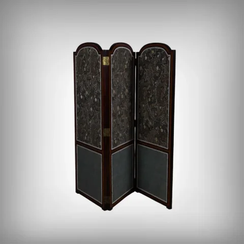 Paravent en tissu, acajou et palissandre – 1900

Ширма из ткани, красного дерева и палисандра – 1900 год