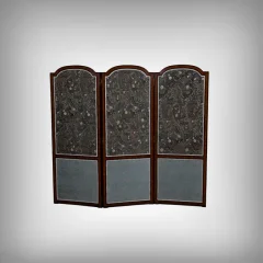 Fabric, Mahogany and Rosewood Screen – 1900