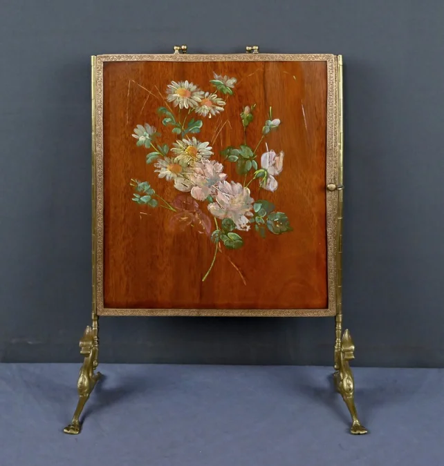 Rare Miroir Triptyque en Bronze – 1900
