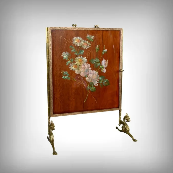 Rare Miroir Triptyque en Bronze – 1900