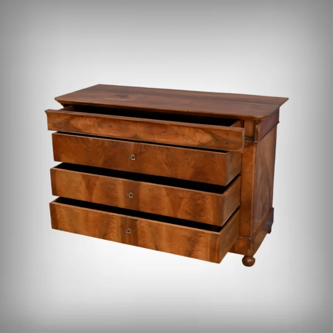 Commode en Ronce de Noyer, époque Restauration – 1ère Partie XIXe