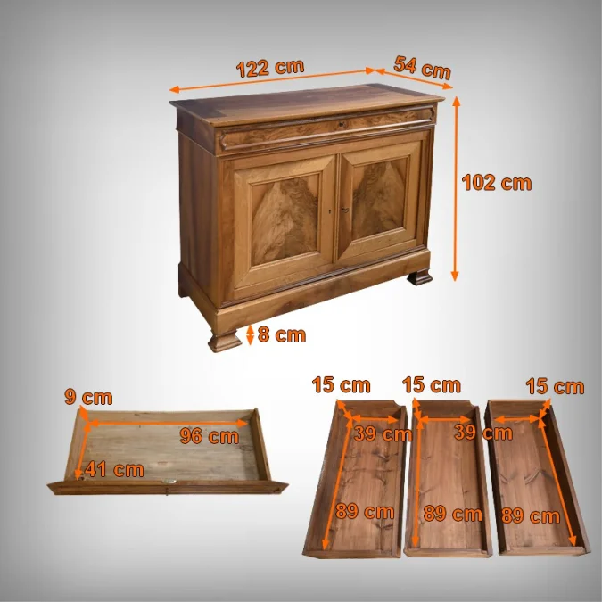 Buffet Commode en Noyer, style Louis-Philippe – 1900