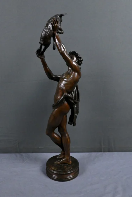 Important Bronze « Faune jouant avec un Chevreau » signé Gumery – 2ème partie XIXe