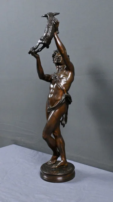 Important Bronze « Faune jouant avec un Chevreau » signé Gumery – 2ème partie XIXe