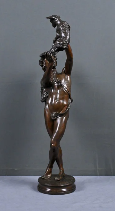 Important Bronze « Faune jouant avec un Chevreau » signé Gumery – 2ème partie XIXe