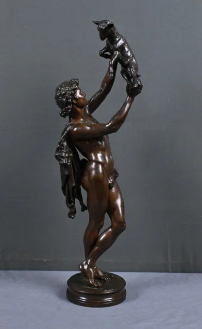 Important Bronze « Faune jouant avec un Chevreau » signé Gumery – 2ème partie XIXe