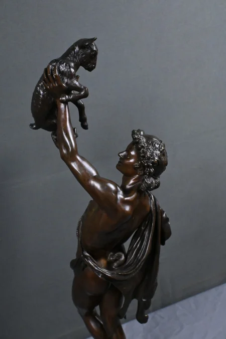 Important Bronze « Faune jouant avec un Chevreau » signé Gumery – 2ème partie XIXe