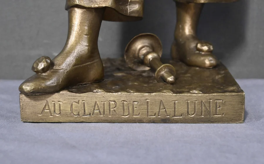 Bronze « Au Clair de la Lune » signé Bouret – Fin XIXe