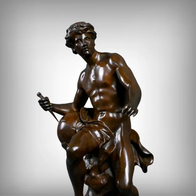 BRONZE SCULTURE サイン入り E. ピコー
