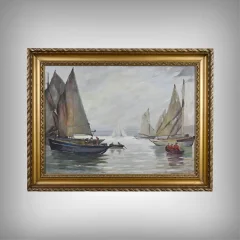 OIL ON CANVAS signed C. BUSTAD
