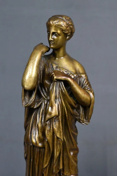Bronze « Diane de Gabies », d’après Praxitèle, signé Raingo Frères – 2ème partie XIXe