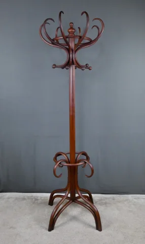 Grand Porte-manteau Perroquet en Hêtre Courbé, goût Thonet – Début XXe