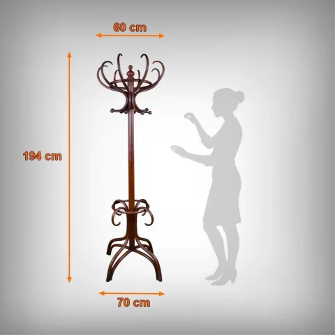 Grand Porte-manteau Perroquet en Hêtre Courbé, goût Thonet – Début XXe