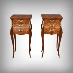 PAIR OF LOUIS XV STYLE BEDSIDE TABLES