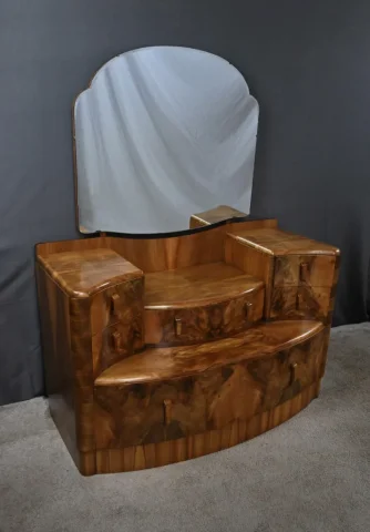Commode-Coiffeuse en Ronce de Noyer, Angleterre – 1920