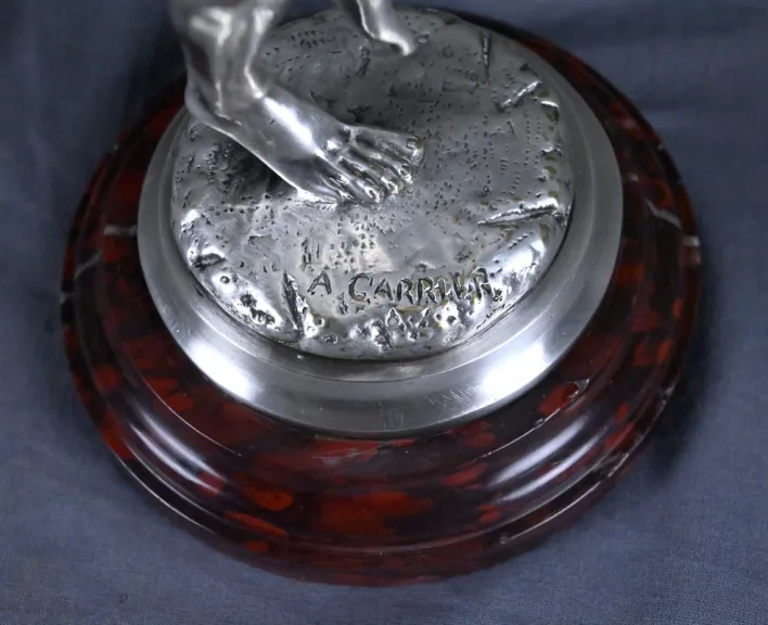 SILBERVERGOLDETE STATUETTE von A. CARRIER