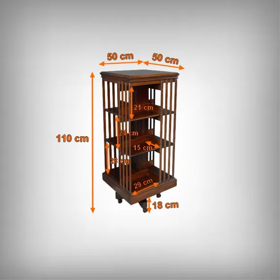 DREHKOSTBÜCHERREGAL