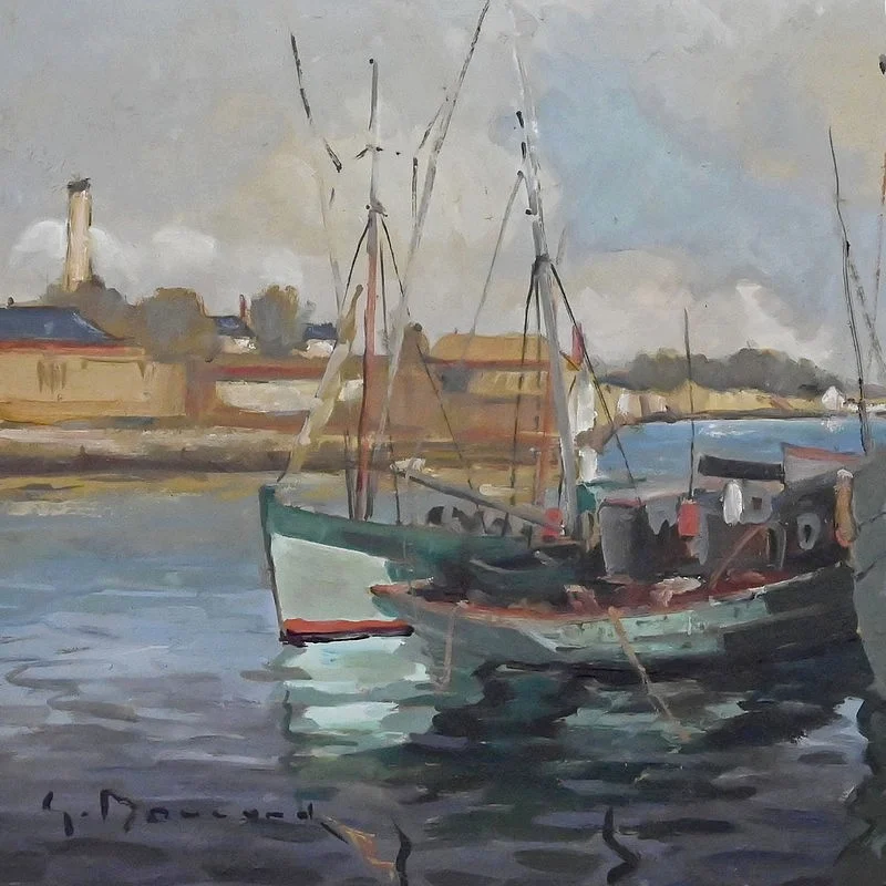 油彩、板絵、G. BOULARD署名