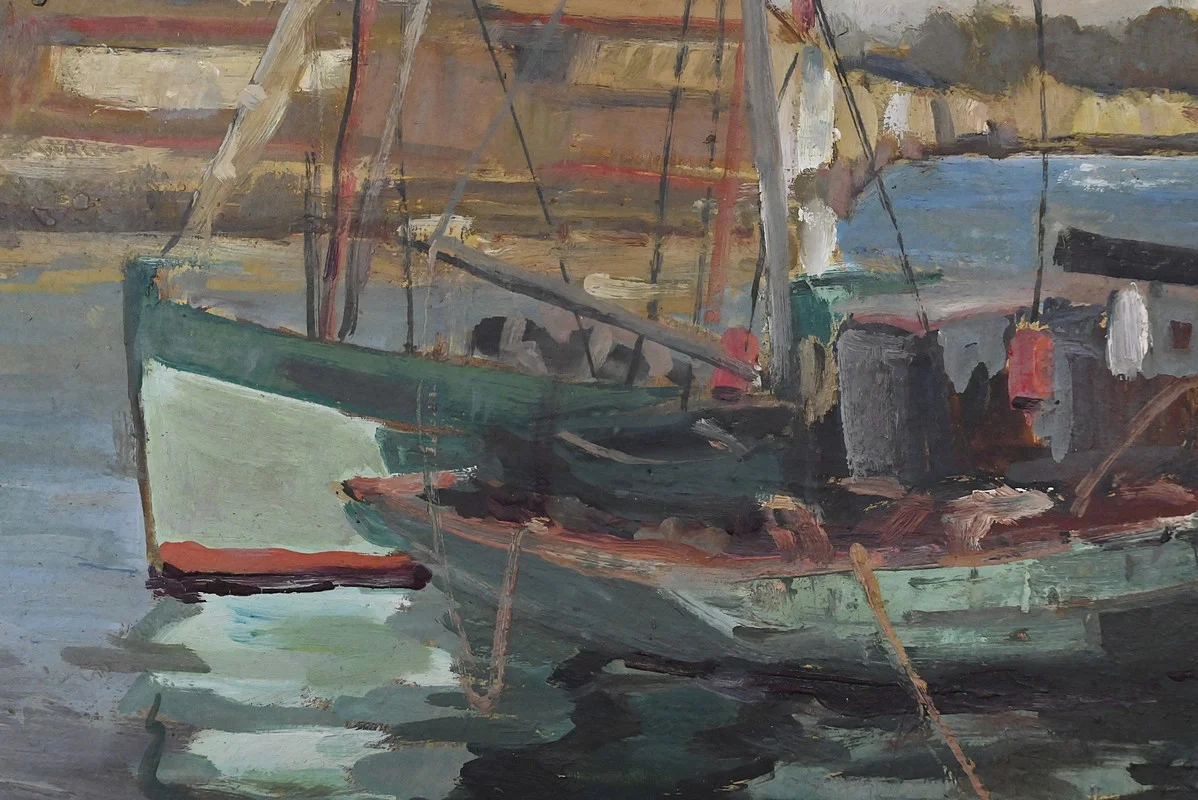 油彩、板絵、G. BOULARD署名