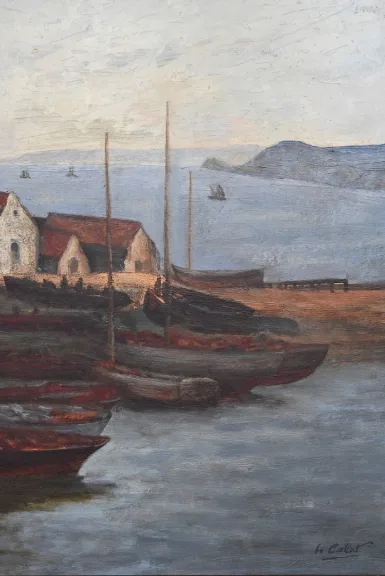 Tableau « Le Port de Camaret », Huile sur Toile, signé H. Callot – Début XXe
