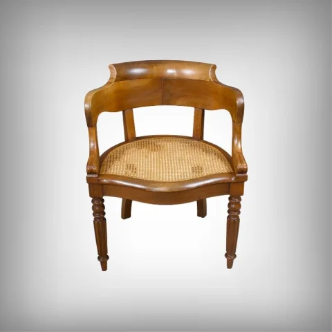 Walnut Desk Armchair, Louis-Philippe Period – First Half of the 19th Century