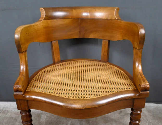Walnut Desk Armchair, Louis-Philippe Period – First Half of the 19th Century