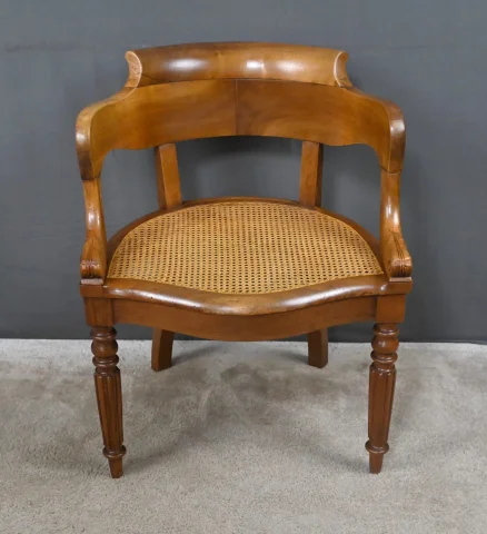 Walnut Desk Armchair, Louis-Philippe Period – First Half of the 19th Century