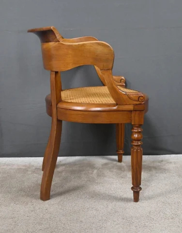 Walnut Desk Armchair, Louis-Philippe Period – First Half of the 19th Century