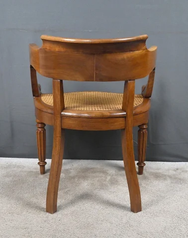 Walnut Desk Armchair, Louis-Philippe Period – First Half of the 19th Century