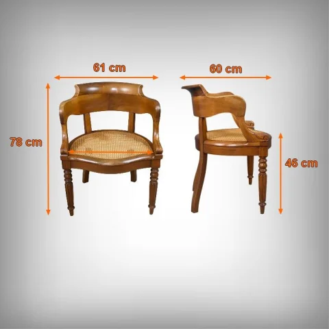 Walnut Desk Armchair, Louis-Philippe Period – First Half of the 19th Century