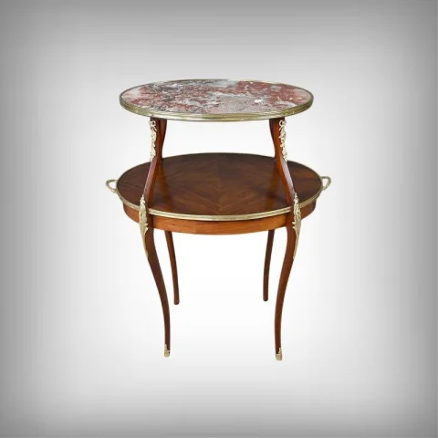 Table à Thé en placage d’Acajou, style Louis XV – Début XXe