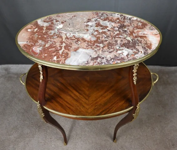 Table à Thé en placage d’Acajou, style Louis XV – Début XXe