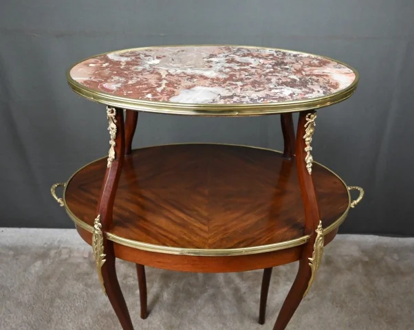 Table à Thé en placage d’Acajou, style Louis XV – Début XXe