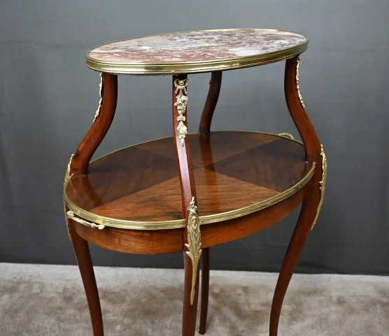 Table à Thé en placage d’Acajou, style Louis XV – Début XXe