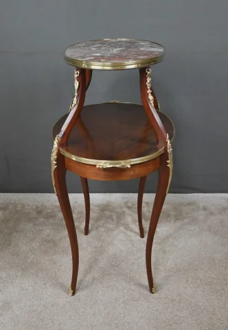 Table à Thé en placage d’Acajou, style Louis XV – Début XXe