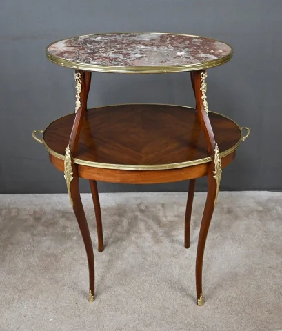 Table à Thé en placage d’Acajou, style Louis XV – Début XXe