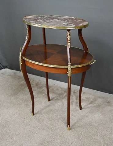 Table à Thé en placage d’Acajou, style Louis XV – Début XXe