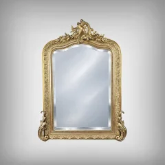 Beveled Mirror with Pediment, Louis XV style – 2nd half of the 19th century